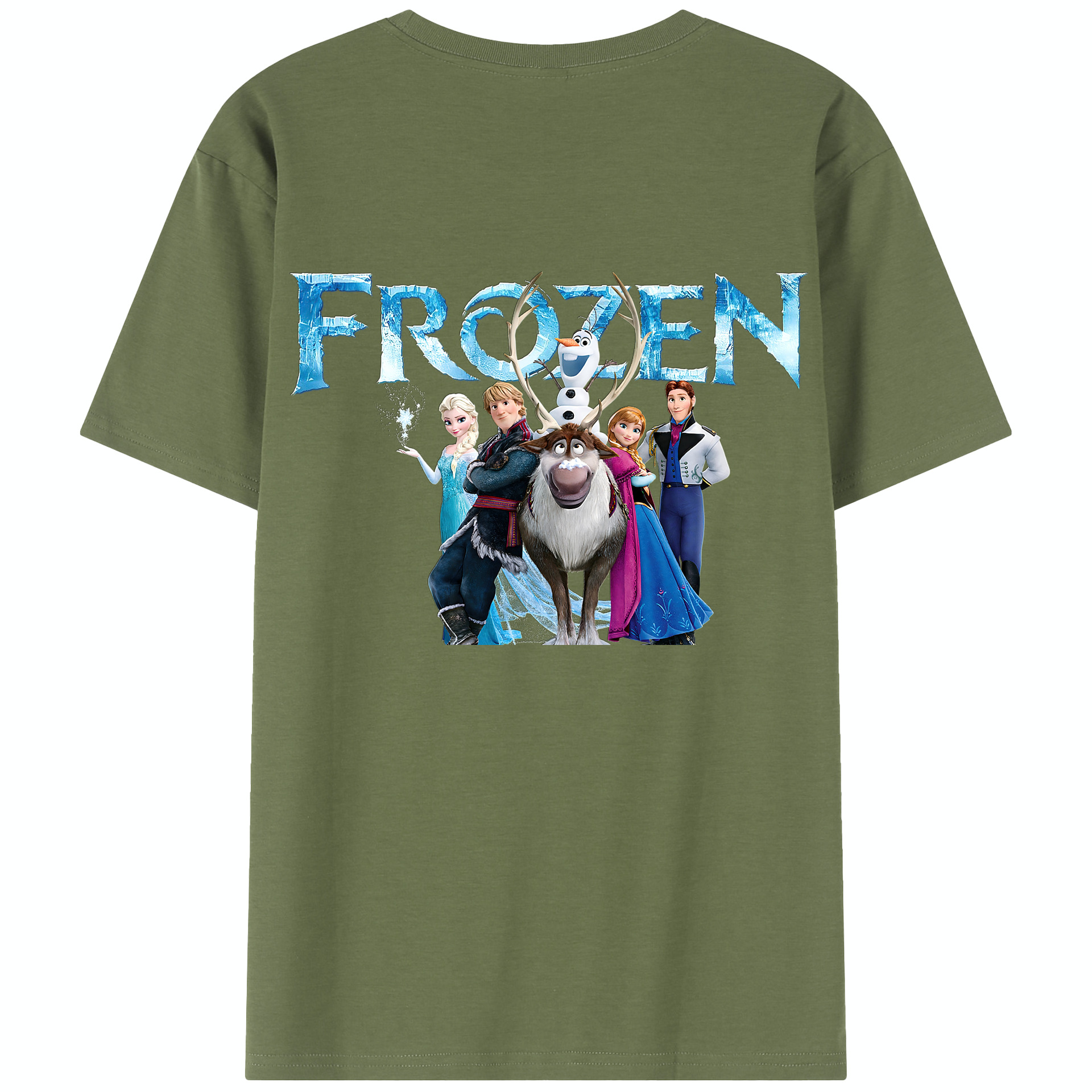 （画像用） アナと雪の女王 アンナ エルサ Frozen Anna Elsa 綿100％半袖Tシャツ（背面プリント）